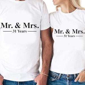 Sr. y Sra. Parejas de aniversario de 31 años establecen archivos de corte digital / Cricut / Silhouette Cameo / Svg Cut Files / PDF / Eps / DXF / PNG / 31st Year