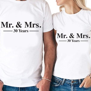 Mr. & Mrs 30 Jahre Jubiläum Paare Set Digital Cut Files | Cricut | Silhouette Cameo | Geschnittene Dateien | PDF | eps | DXF | PNG | 30 Jahre alt