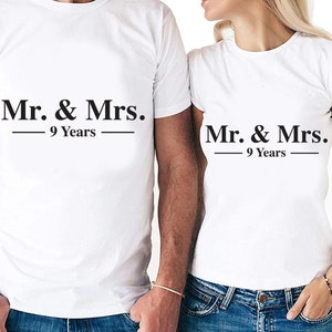 Sr. y Sra. Parejas de 9 años de aniversario establecen archivos de corte digital / Cricut / Silhouette Cameo / Svg Cut Files / PDF / Eps / DXF / PNG / 9o año