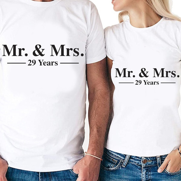 Mr. & Mrs 29 Year Anniversary Couples Set Digital Cut Files | Cricut | Silhouette Cameo | Svg Cut Files | PDF | Eps | DXF | PNG | 29th Year