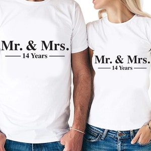 Sr. y Sra. Parejas de 14 años de aniversario establecen archivos de corte digital / Cricut / Silhouette Cameo / Svg Cut Files / PDF / Eps / DXF / PNG / 14o año