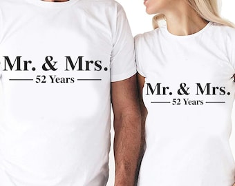 Mr. & Mrs. 52 Year Anniversary Couples Set Digital Cut Files | Cricut | Silhouette Cameo | Svg Cut Files | PDF | Eps | DXF | PNG | 52nd Year