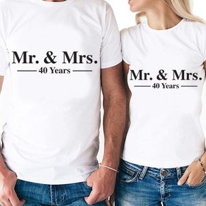 Mr. & Mrs. 40周年記念カップルセット デジタルカットファイル | Cricut | Silhouette Cameo | SVGカットファイル | PDF | Eps | DXF | PNG | 40周年