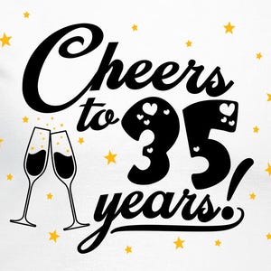 Proost op stellen 35 jaar set gesneden bestanden | Cricut | Silhouetcameo | Svg-bestanden knippen | Digitale bestanden | PDF | Eps | DXF | PNG | Jubileum