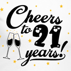 Cheers to 21 Years Couples Set Arquivos de corte | Cricut | Silhouette Cameo | Arquivos de corte SVG | Arquivos digitais | PDF | Eps | DXF | PNG | Aniversário