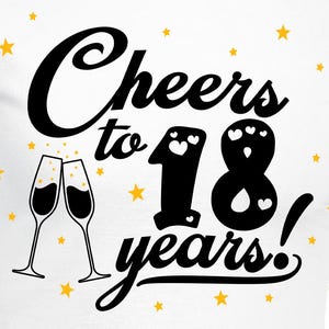 ¡Saludos por los 18 años! Conjunto de archivos de corte para parejas: Cricut, Silhouette Cameo, SVG, archivos digitales, PDF, Eps, DXF, PNG.
