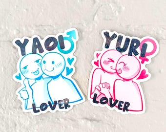 YAOI/YURI LOVER (holographic stickers - 3'')