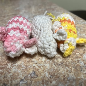 Single Cat Nip-Stuffed Crochet Mouse Cat Toy