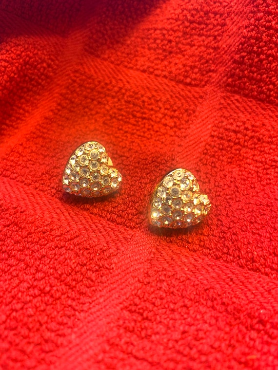 Swarovski heart shaped clip on earrings