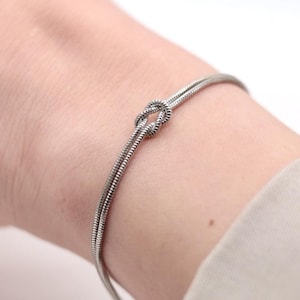 Love Knot Couples Bracelet, Knot Chain Bracelet, Knot Couples Bracelets Custom Bracelet, Dainty Couple Bracelet, Birthday Gift for Him-Her