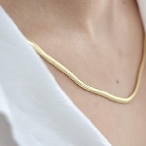 Snake Chain Necklace, Gold Herringbone Chain, Gold Snake Chain, Flat Chain Necklace, Snake İtalian Chain Snake chain, Link Flat Necklace