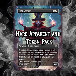 Apparence de lièvre et pack de jetons de lapin n°4 - Cartes proxy de test de jeu Magic The Gathering