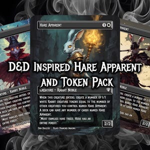 D&D Inspired Hare Apparent and Rabbit token pack - Magic The Gathering Playtest Proxy Cards