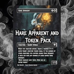 Apparence de lièvre et pack de jetons de lapin n°5 - Cartes proxy de test de jeu Magic The Gathering