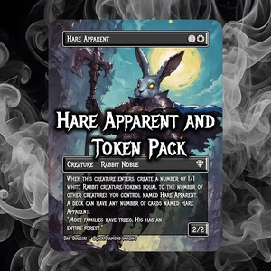 Apparence de lièvre et pack de jetons de lapin n°3 - Cartes proxy de test de jeu Magic The Gathering