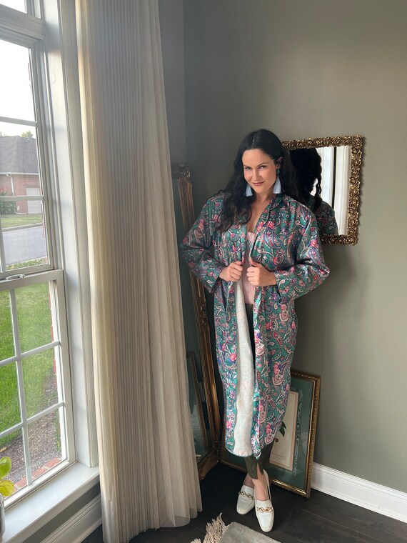 Vintage Floral & Paisley Dreamy Silky Robe - Cabe… - image 5