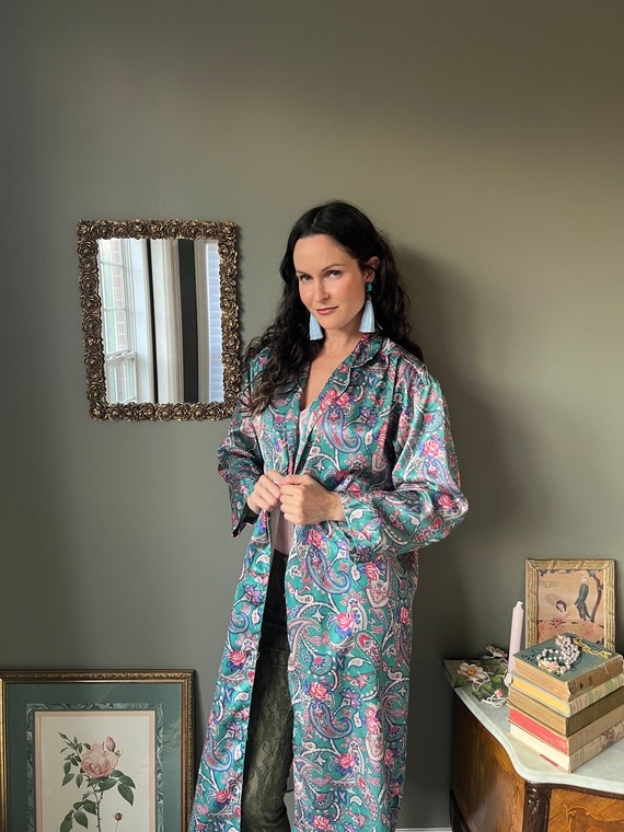 Vintage Floral & Paisley Dreamy Silky Robe - Cabe… - image 6