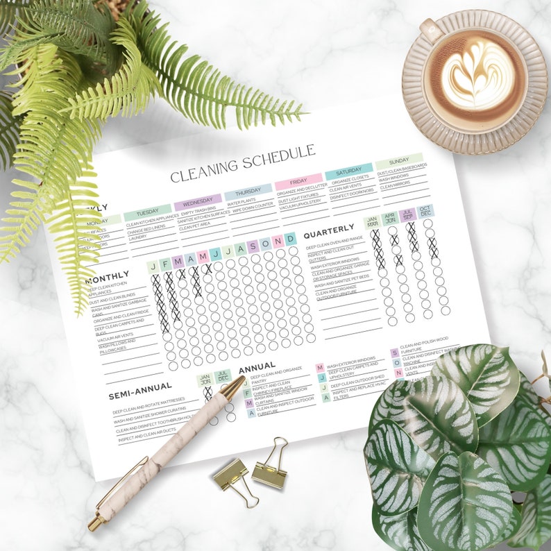 Editable Cleaning Planner Digital PDF, Printable Cleaning Schedule ...