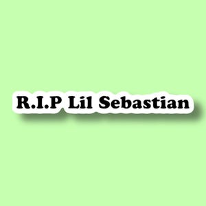 RIP Lil Sebastian Sticker | Parks and Recreation rec tv show funny quote sitcom holographic vinyl reusable water bottle laptop ereader