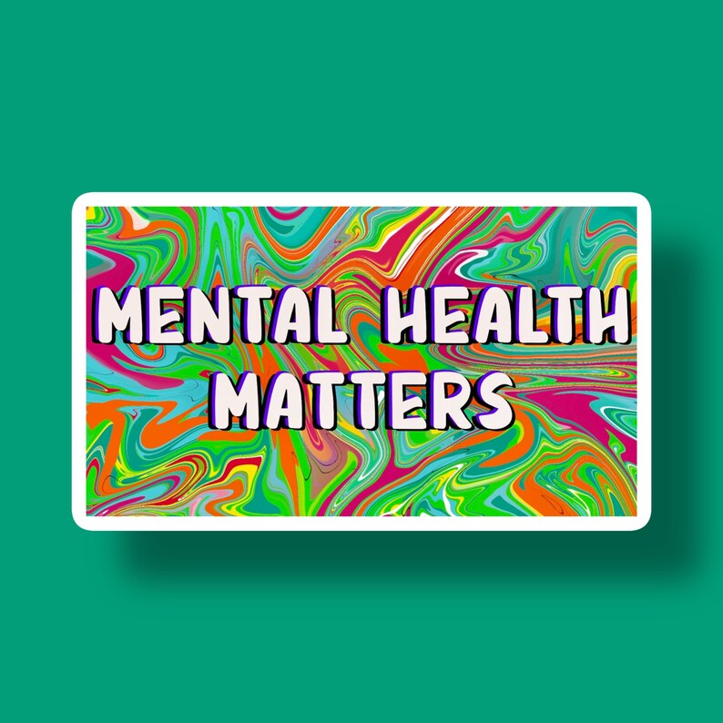 Mental Health Matters Sticker | Green Tie Dye Swirl Trippy - Etsy