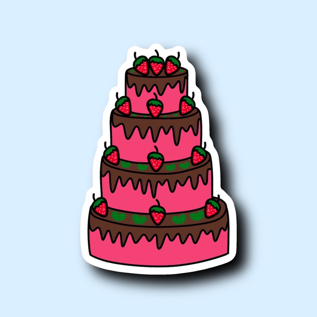 Modern Cake Sticker Cake Sticker 3 | Holographic Sparkly Vinyl Laptop Kindle iPad Water ...