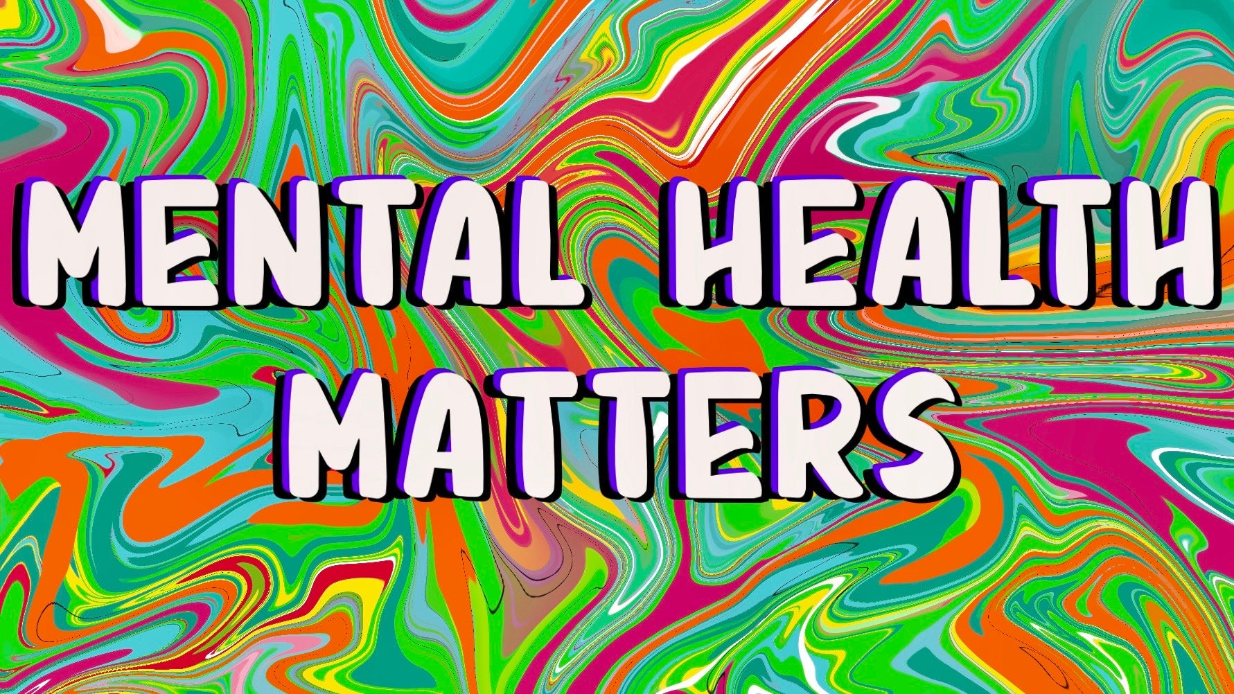 Mental Health Matters Sticker | Green Tie Dye Swirl Trippy - Etsy