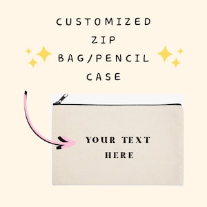 Personalized Zipper Bag | customized custom reusable zip pencil case toiletry name school holiday bridesmaid bachelorette party favor gift