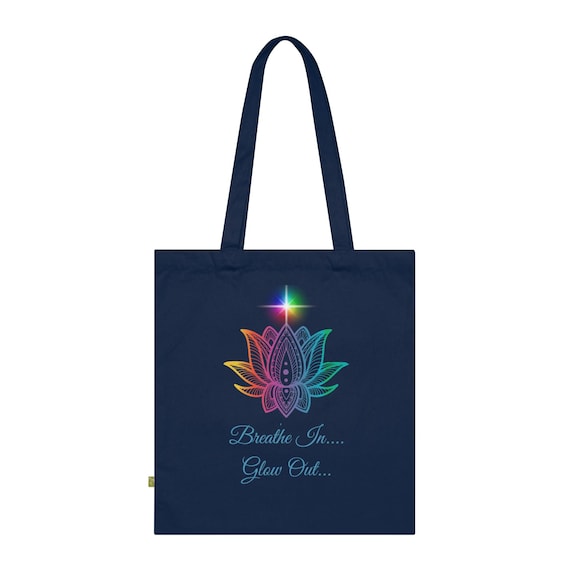 Colorful Lotus Yoga Tote Bag Eco-friendly Grocery, Gym, Beach