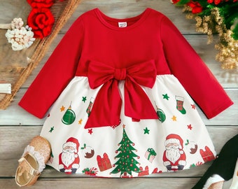 Christmas baby girl dress for new-borns - festive infant outfit