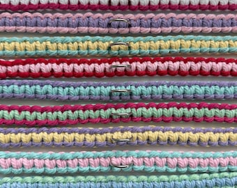 Valentine’s Day macrame cat collars