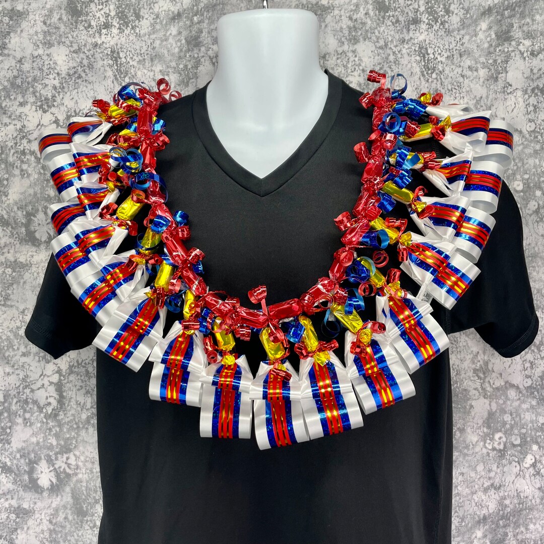 Sisi Candy Lei Necklace 34 Inches RED BLUE GOLD for Party Etsy