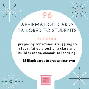 Cartões de afirmação positiva para estudantes, cartões de afirmação para estudantes, cartões de afirmação imprimíveis para estudantes