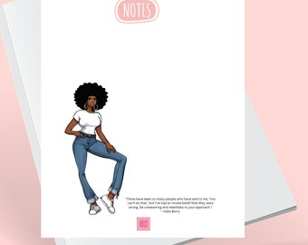 Note pages printables featuring Black women - Sasha