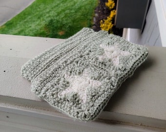 crochet star book sleeve / Kindle sleeve