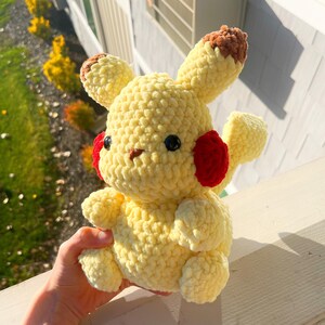 Crochet electric mouse plushie