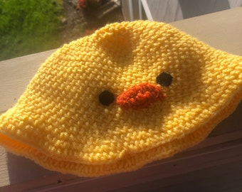 Crochet baby toddler child duck bucket hat