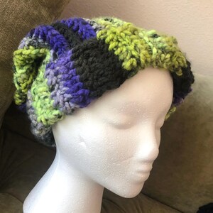 neon slouchy beanie handmade crochet