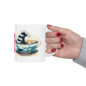 Storm in a teacup - Hokusai style tea and coffee mug