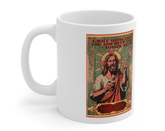 He Brews Coffee Bible quote coffee mug gift