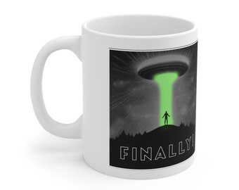 UFO Alien abduciton Mug gift