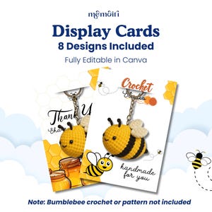Bumblebee Bow Display Card Jewelry Display Card Hairclip Packaging Thank You Card Printable Earring Card Product Backing