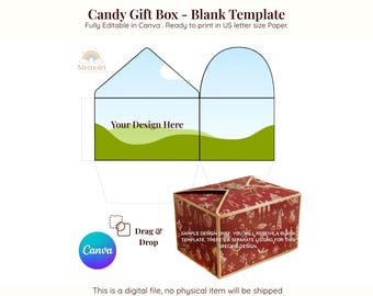 Editable Candy Gift Box Template | DIY Packaging (Canva, PDF)