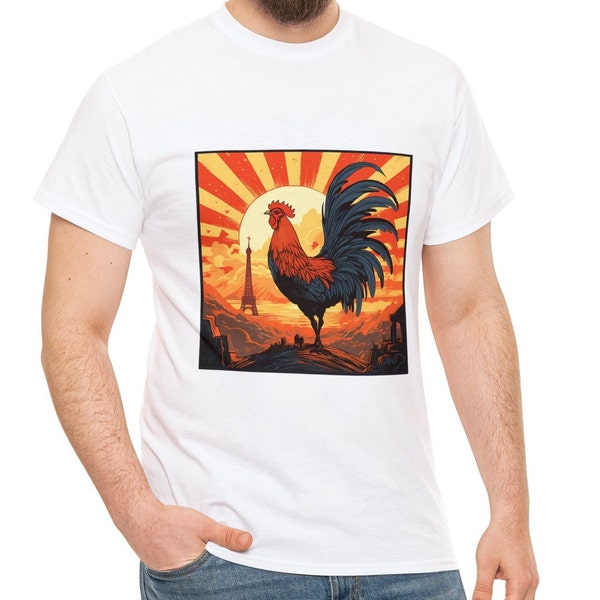 T-shirt 'Fier D'être Français' Avec Drapeau Vintage - Coupe Classique, Manches Courtes - Homme Ou Femme