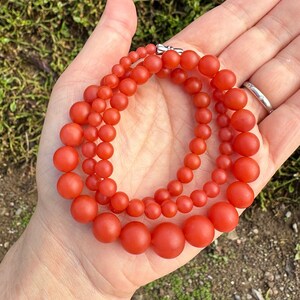 Certified Natural Premium Quality Baoshan Nanhong Southern Red Agate Bead Necklace, Matte Finish 保山南红玛瑙项链