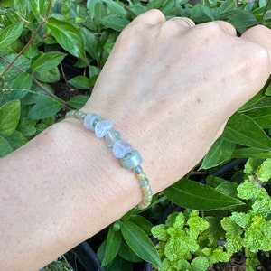 Grade A Natural Burmese Icy Translucent Multi-Color Jadeite Bead Bracelet