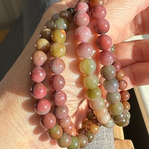 7.4mm Natural Yanyuan Multi-Color Agate Bead Necklace/Bracelet 盐源玛瑙颈链／多圈手串