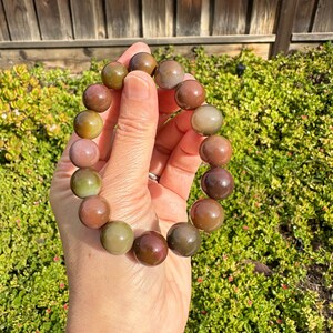 13.7mm Certified Natural Yanyuan Multi-Color Agate Bead Bracelet 盐源玛瑙手串