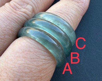 Grand A Natural  Premium Quality Icy Translucent Sky Blue Guatemalan Jadeite Band Ring