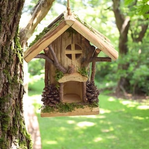 Décoration d&#39;extérieur, maison d&#39;oiseau, cadeau pour papa, cadeaux de Noël uniques faits main pour jardin, cabane d&#39;oiseaux, cadeaux de jardin, cadeaux de Noël uniques pour maman