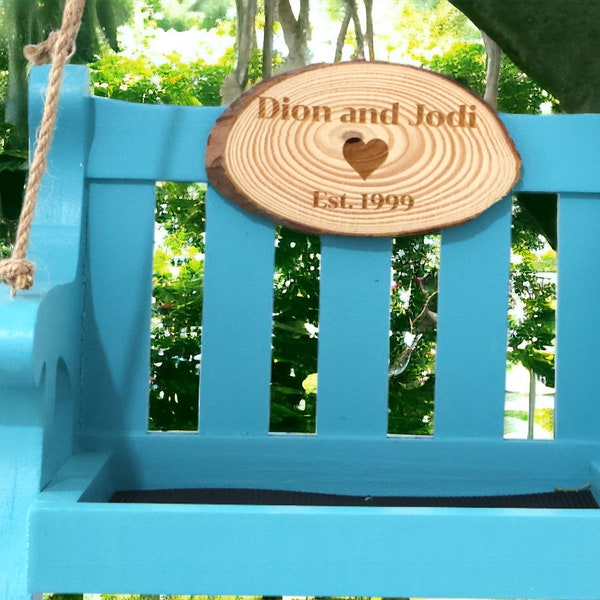 Personalised Memorial Wooden Bench Bird Feeder, Custom Text Hanging Swing Bench, Wood Bird Feeder Garden Decor, Garden Lovers Gift for Mum
